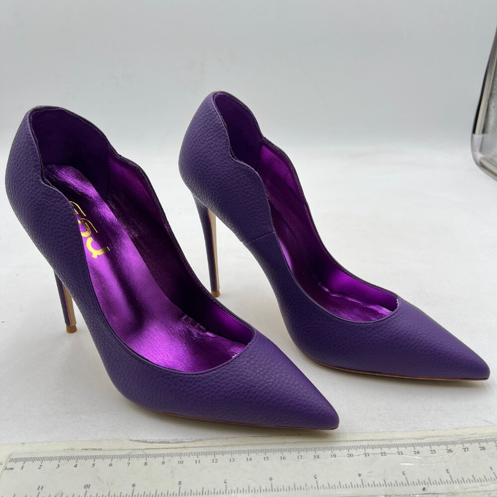 FSJ Dark Purple Pointed Toe High Heels Sexy Stiletto Pumps Office Lady Shoes - Picture 4 of 8